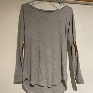 Long sleeve shirt with leather elbow “pads”